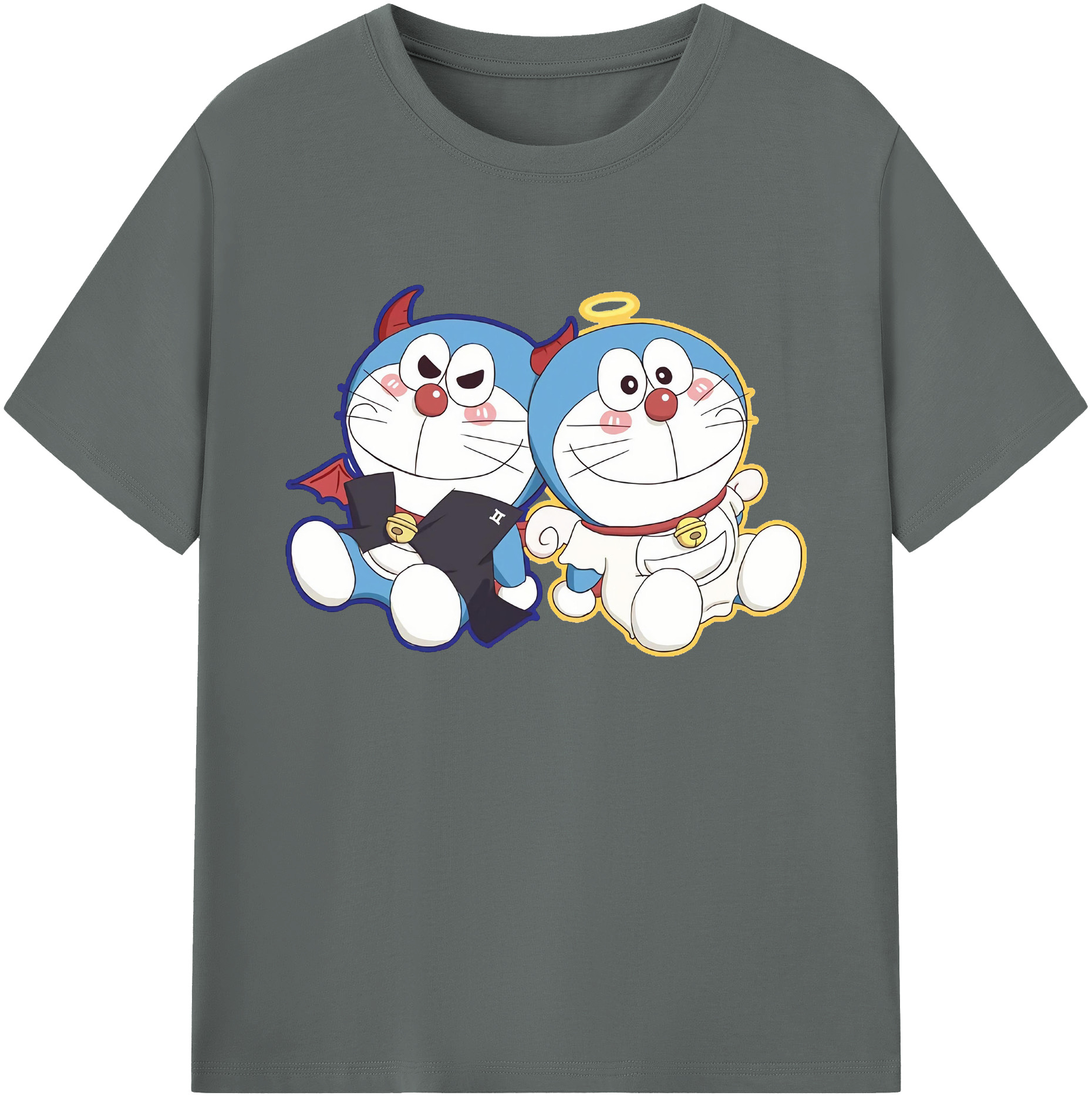 （画像用） ドラえもん Doraemon 綿100％ メンズ半袖Tシャツ｜肌触りやわらか＆通気性